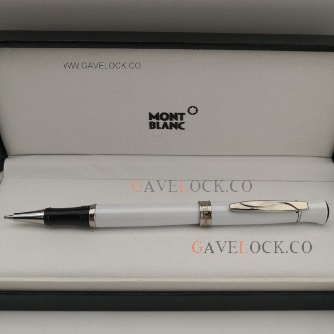Copy Mont Blanc Rollerball Pen White and Silver Special Edition